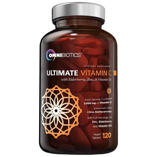 OmniBiotics frasco frontal mostrando etiqueta y beneficios para confianza