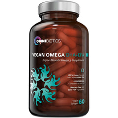 OmniBiotics envase frente mostrando cápsulas veganas y beneficios