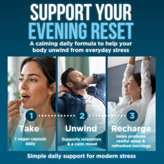 OmniBiotics producto en entorno relajante indicando apoyo al descanso