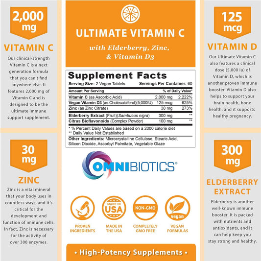 OmniBiotics tabletas en mano para visual de tamaño y conveniencia