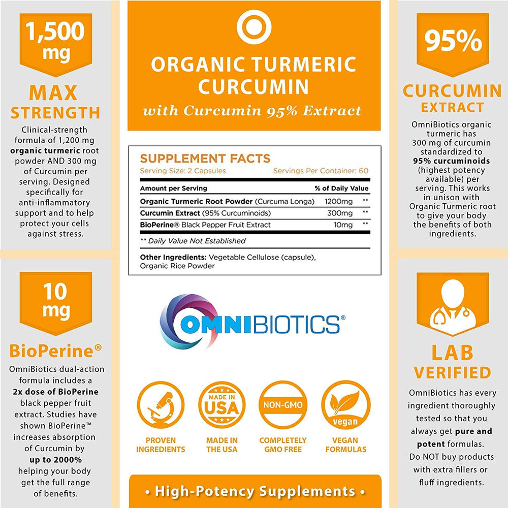 OmniBiotics cápsulas veganas en primer plano, fácil de tomar