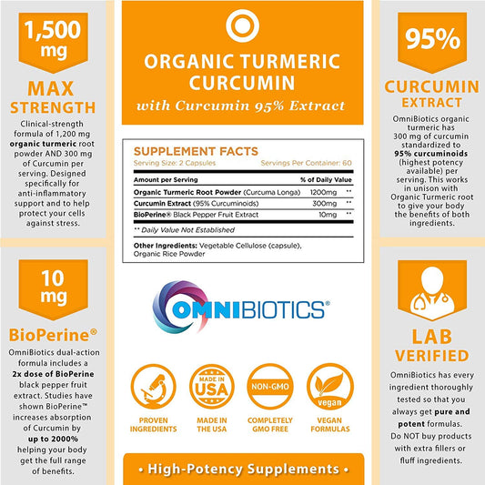 OmniBiotics cápsulas veganas en primer plano, fácil de tomar