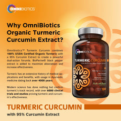 OmniBiotics frasco junto a desayuno con grasas saludables para mejor absorción