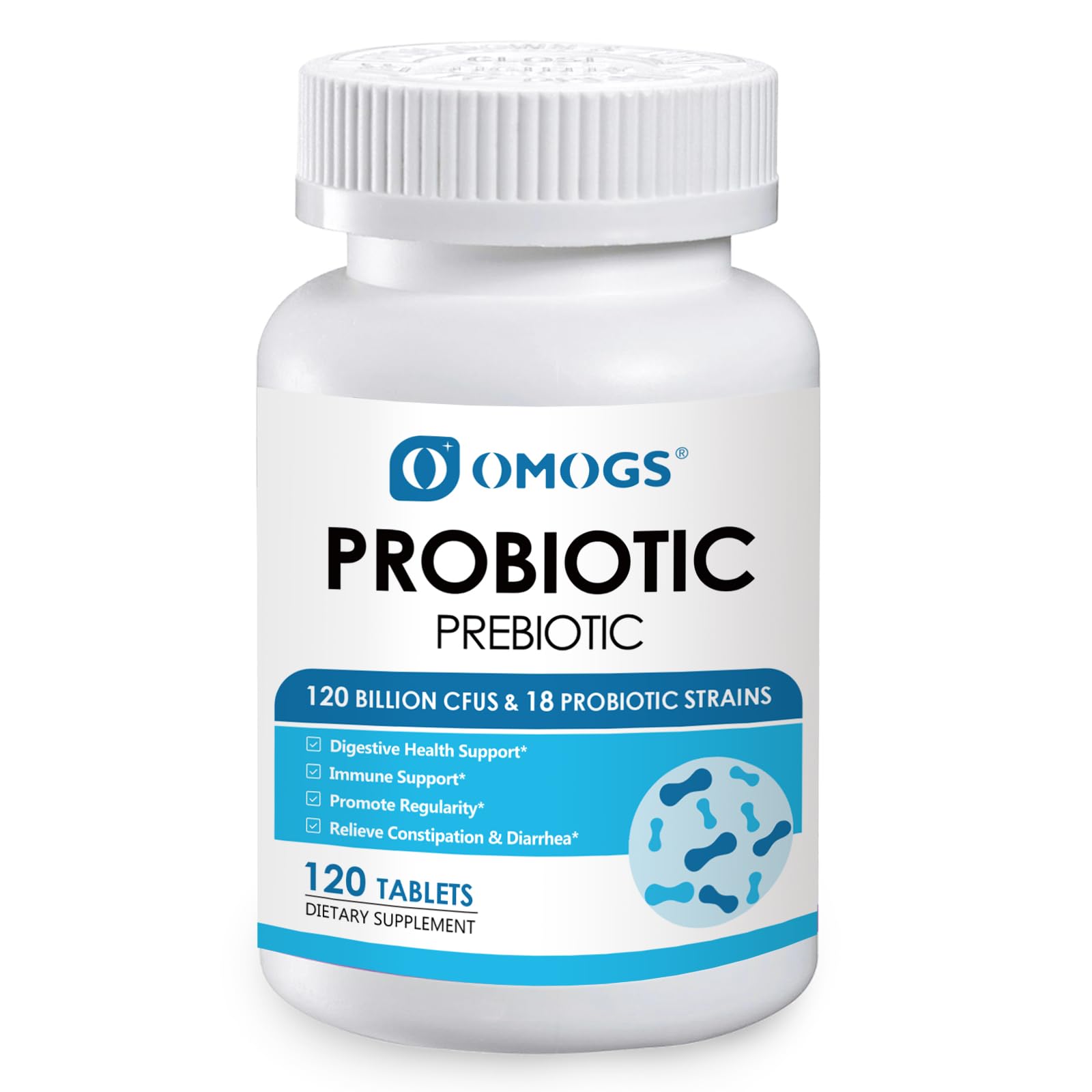 OMOGS frasco frontal mostrando etiqueta y beneficio para bienestar digestivo