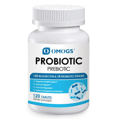 OMOGS frasco frontal mostrando etiqueta y beneficio para bienestar digestivo
