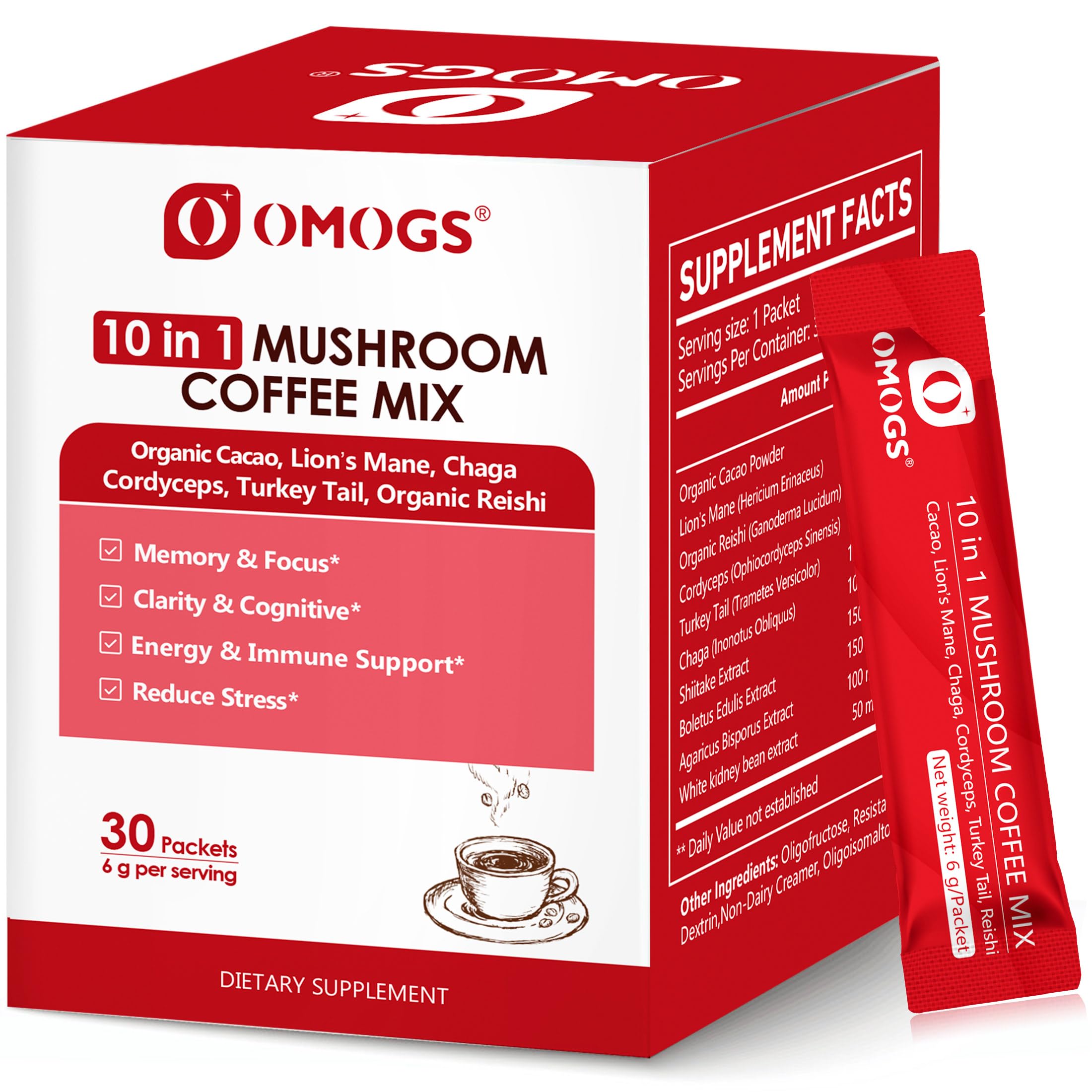 OMOGS frente del envase mostrando diseño y 30 servicios