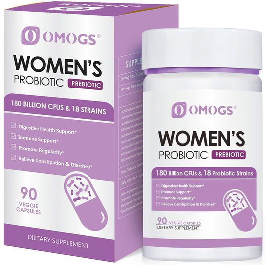 OMOGS envase frontal mostrando 90 cápsulas y beneficio digestivo