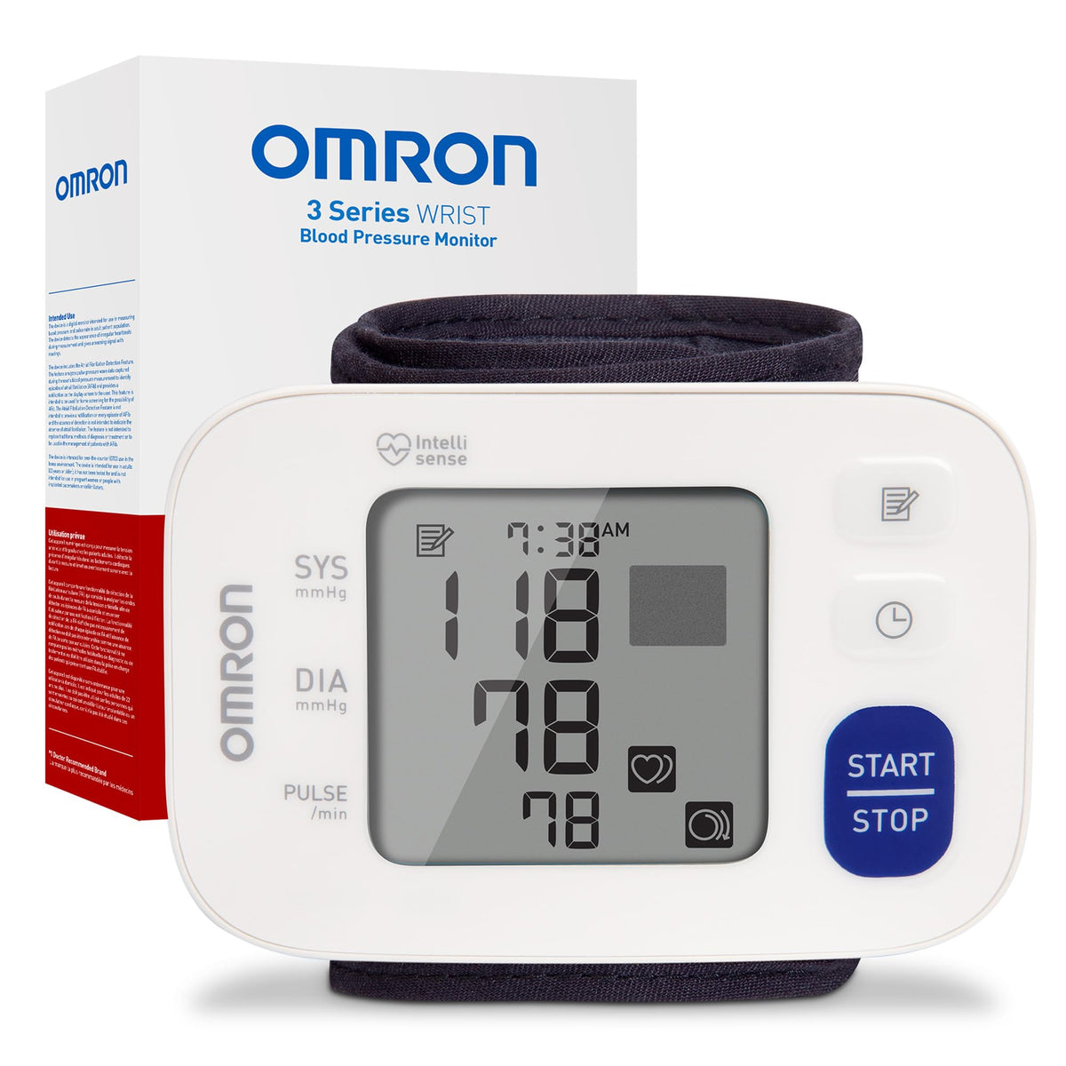 Omron monitor 3 Series frontal mostrando pantalla clara y lectura rápida