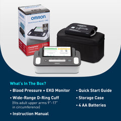 OMRON Complete conectado por Bluetooth a smartphone mostrando la app OMRON Connect