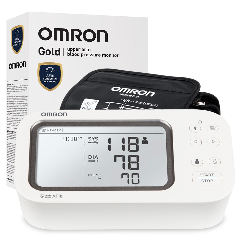 OMRON Gold frontal del dispositivo mostrando diseño y facilidad de uso