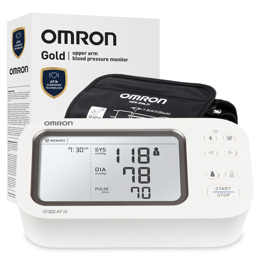 OMRON Gold frontal del dispositivo mostrando diseño y facilidad de uso