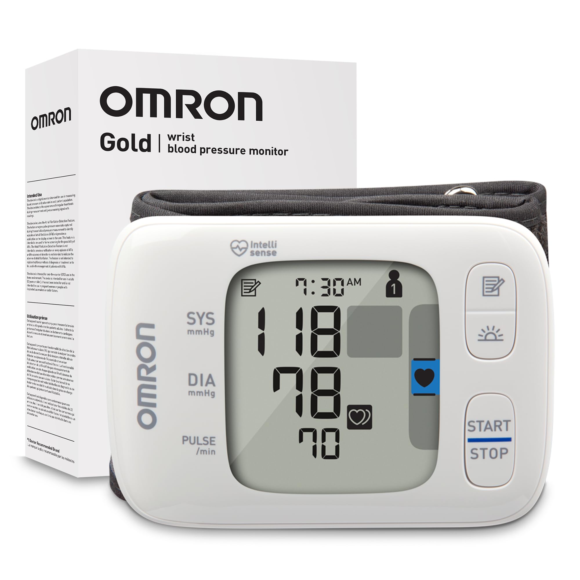 OMRON Gold frontal mostrando pantalla clara y facilidad de lectura