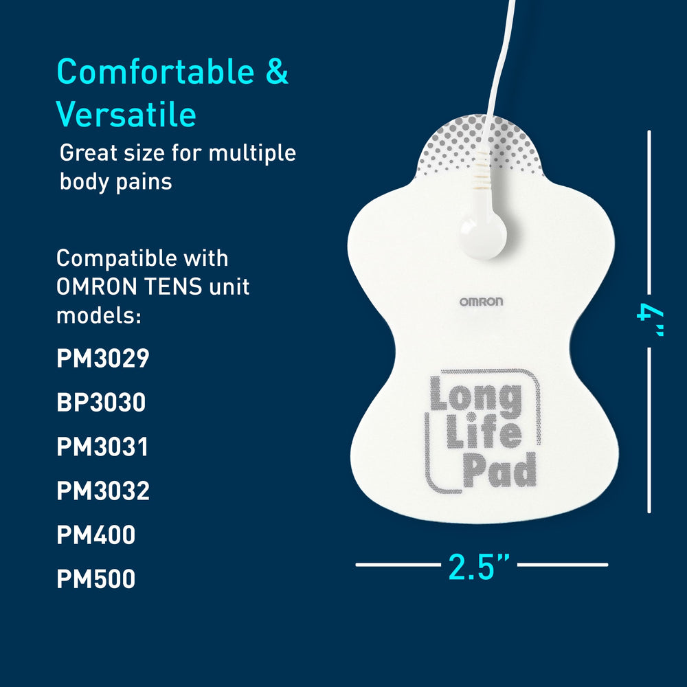 Omron almohadillas guardadas en funda protectora para conservación y reutilización