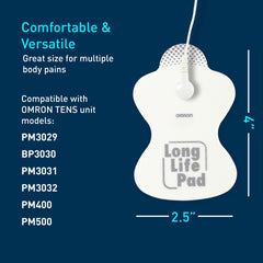 Omron almohadillas guardadas en funda protectora para conservación y reutilización