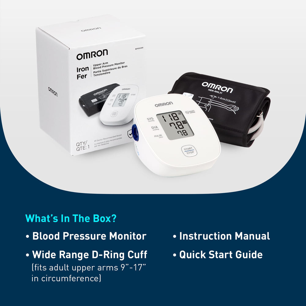 OMRON Iron tamaño comparado con brazo para entender escala