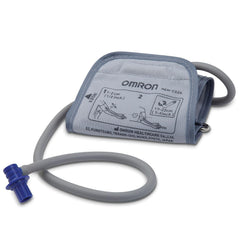Omron manguito D Hem-cs24-b frontal mostrando ajuste y confort para mediciones precisas