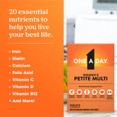 ONE A DAY etiqueta con información nutricional clara para conocer dosis y nutrientes