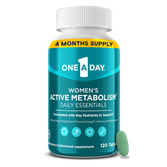 ONE A DAY frente del empaque mostrando 120 tabletas y beneficios