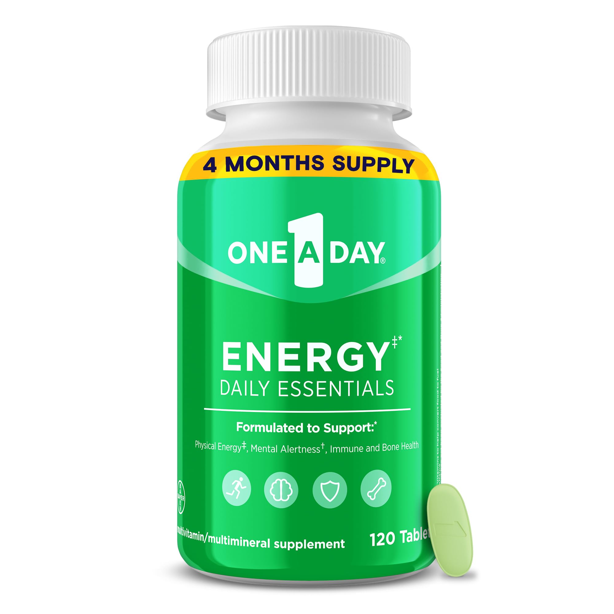 One A Day frente del envase mostrando la etiqueta y beneficios