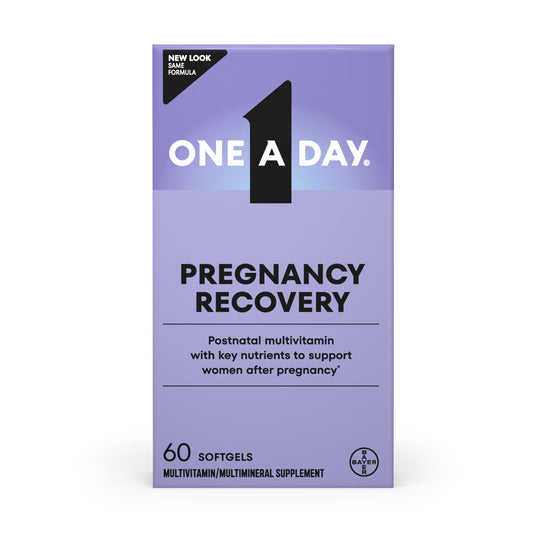 ONE A DAY frontal del envase postnatal con información clara y confianza