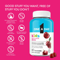 One A Day caja lateral con información nutricional y advertencias visibles