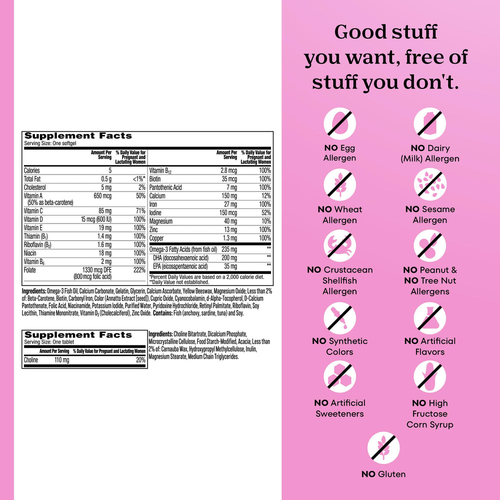 ONE A DAY etiqueta de ingredientes legible, transparencia nutricional