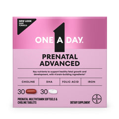 ONE A DAY empaque frontal mostrando la fórmula prenatal, confianza visual