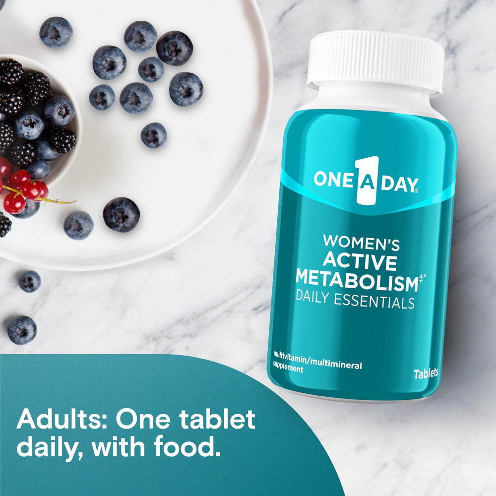 ONE A DAY bote abierto con tabletas visibles para suministro prolongado