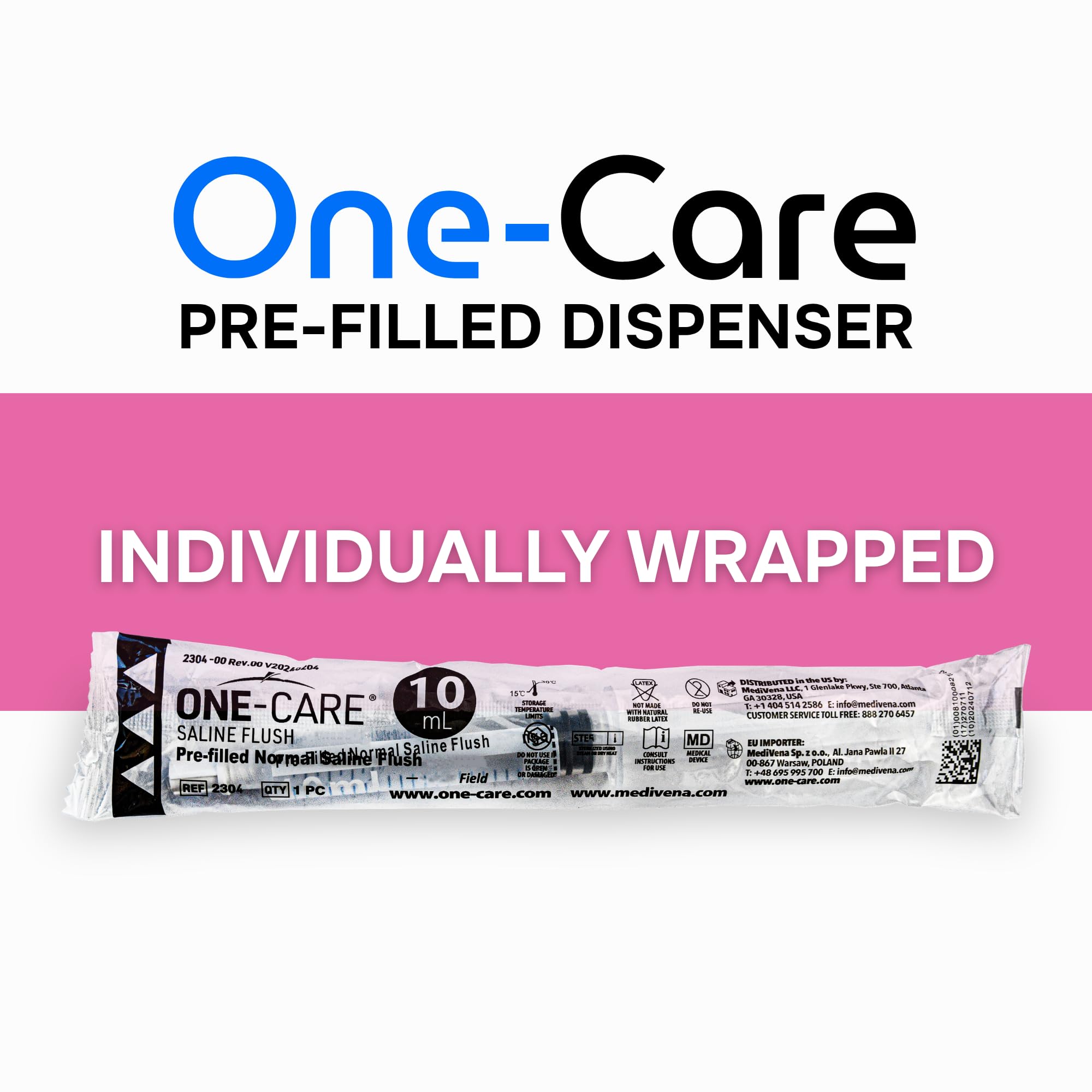 ONE-CARE unidad en su envoltorio individual que preserva la esterilidad