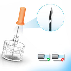 ONE-CARE punta instalada en pluma tipo pen demostrando facilidad de uso