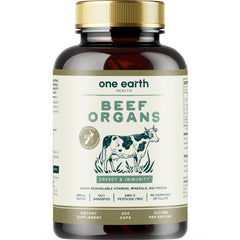 One Earth Health frasco frontal mostrando cápsulas y beneficio de pureza