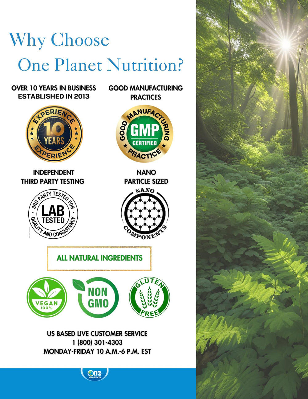 Etiqueta One Planet Nutrition con información nutricional y atributos claros, transparencia