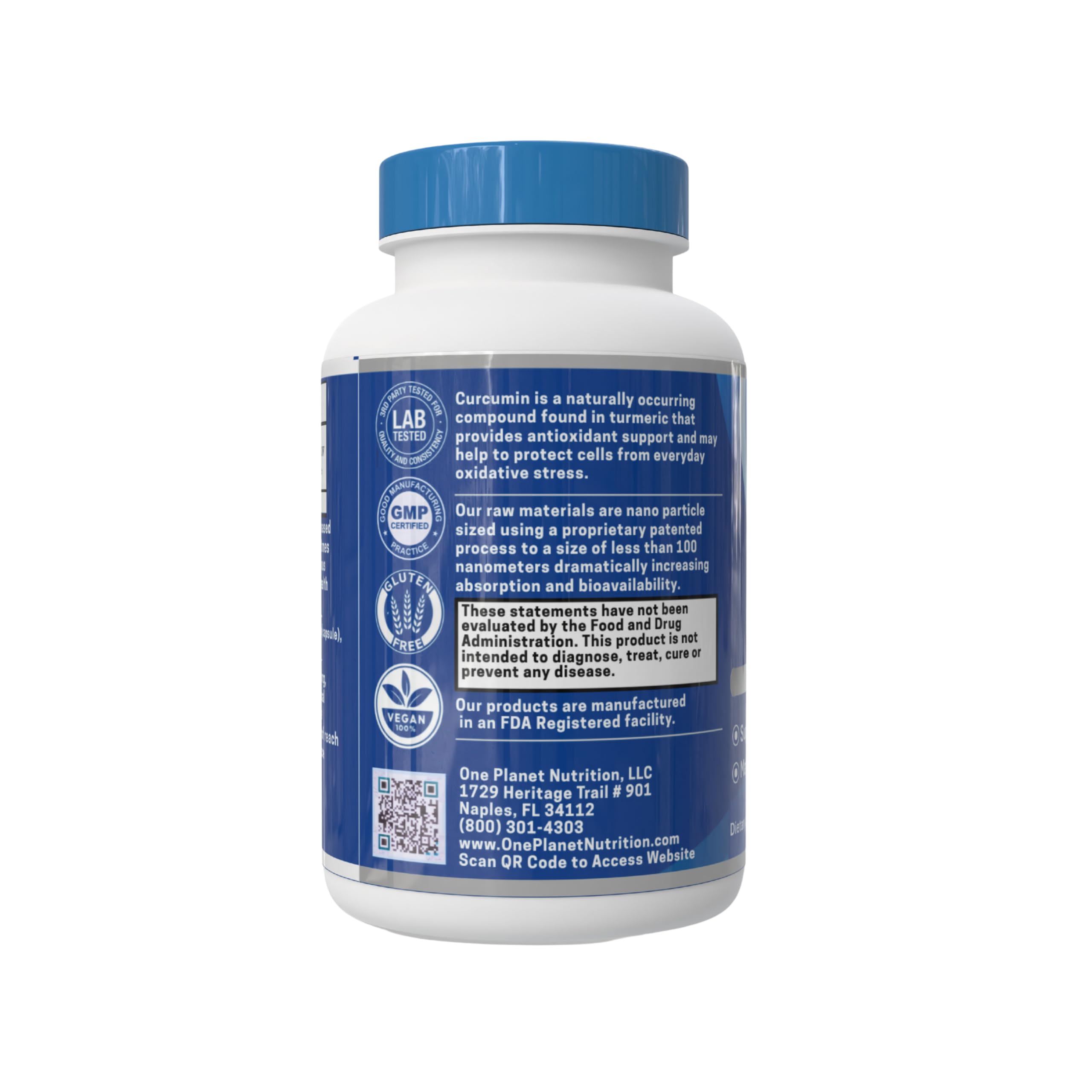 One Planet Nutrition textura del polvo de curcumina nano en primer plano, evidencia pureza