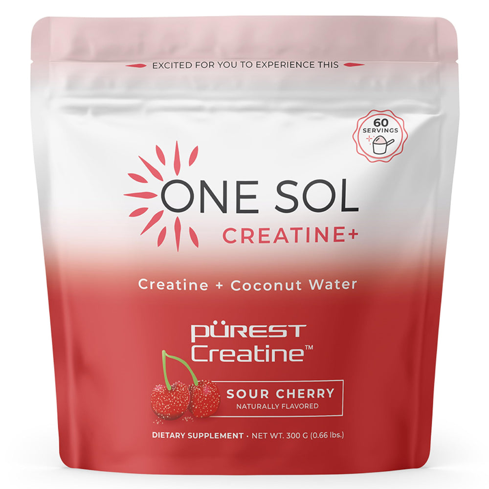 One Sol envase frontal mostrando Cereza Ácida y beneficio energía rápida