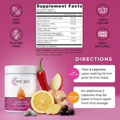 One Sol ingredientes en polvo primer plano con textura natural