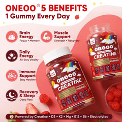 Oneoo frasco abierto con gomitas apiladas listo para consumo