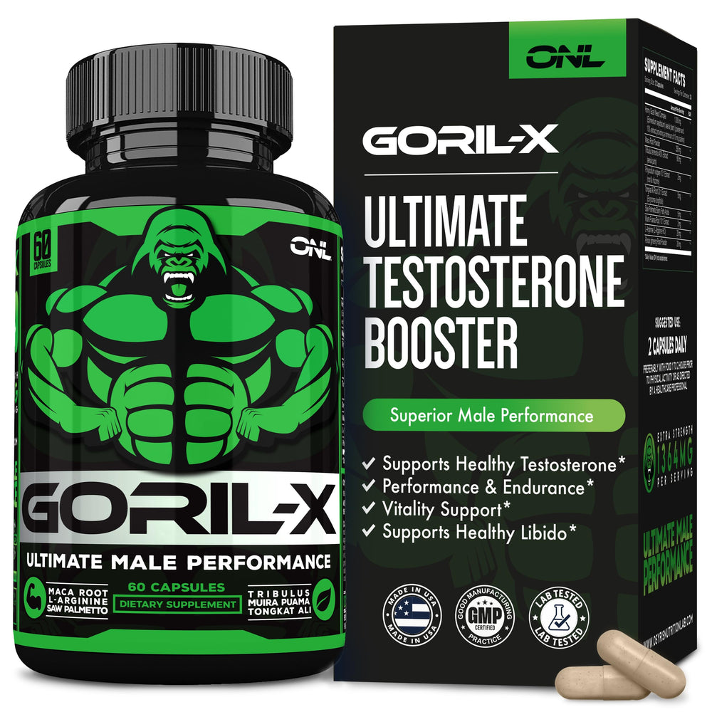 ONL GORIL-X frasco frontal mostrando diseño y tamaño del producto