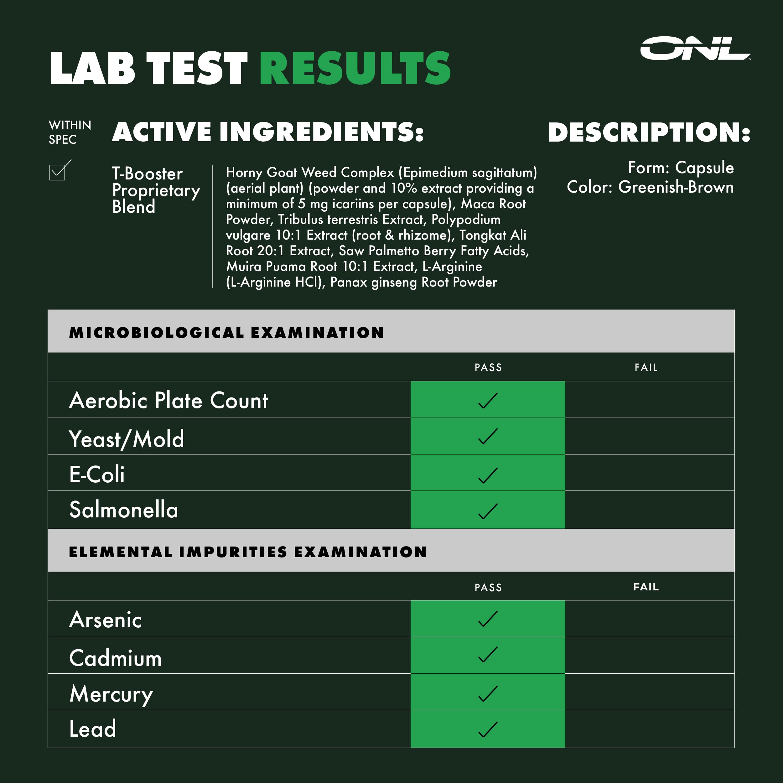 ONL GORIL-X ingredientes naturales presentados y organizados