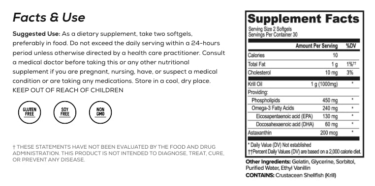 Cápsulas ONNIT de Krill Antártico para consumo regular