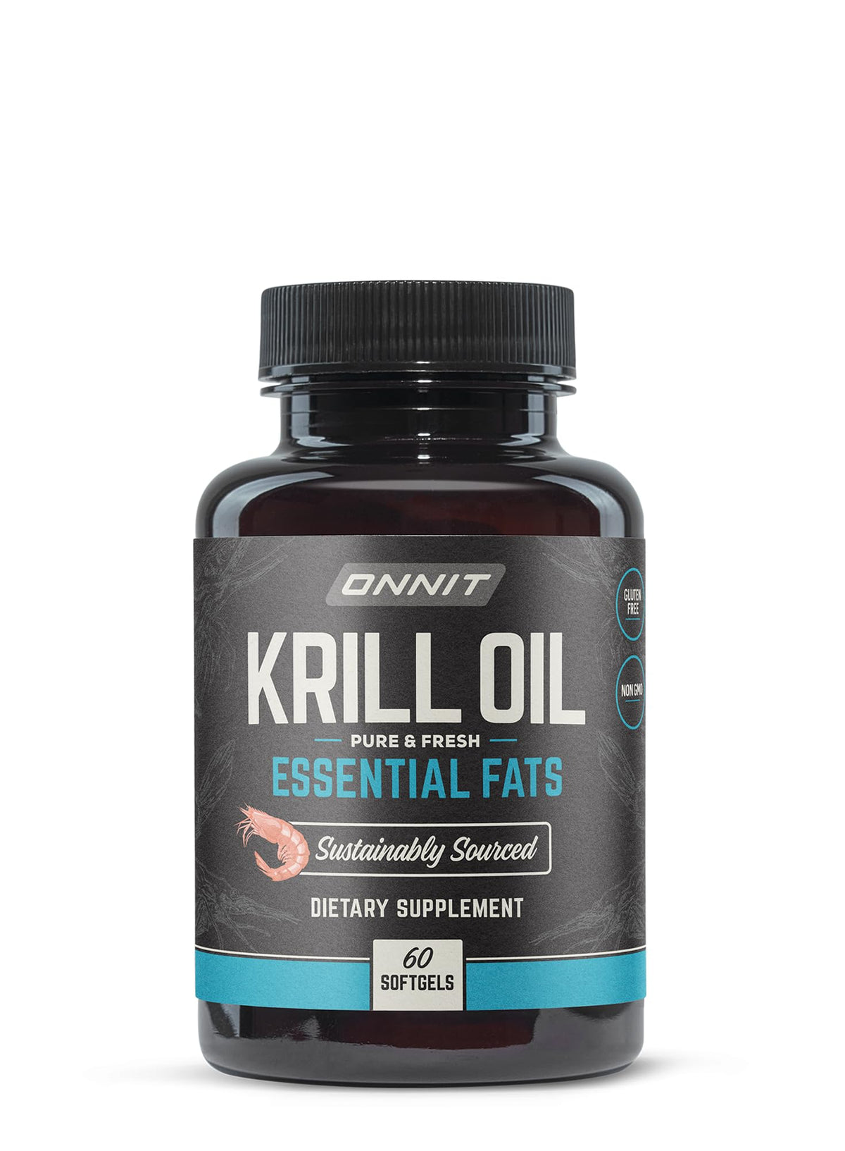 ONNIT Aceite de Krill Antártico, frasco de 60 cápsulas para uso diario