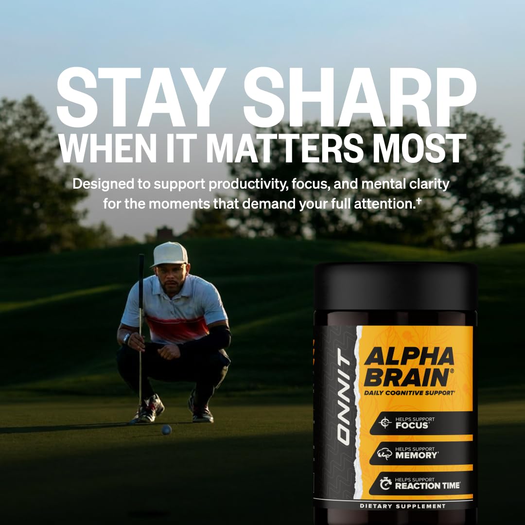 ONNIT Alpha Brain cápsulas detalle que indica fácil ingestión y calidad