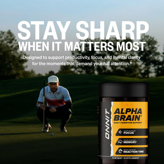 ONNIT Alpha Brain cápsulas detalle que indica fácil ingestión y calidad