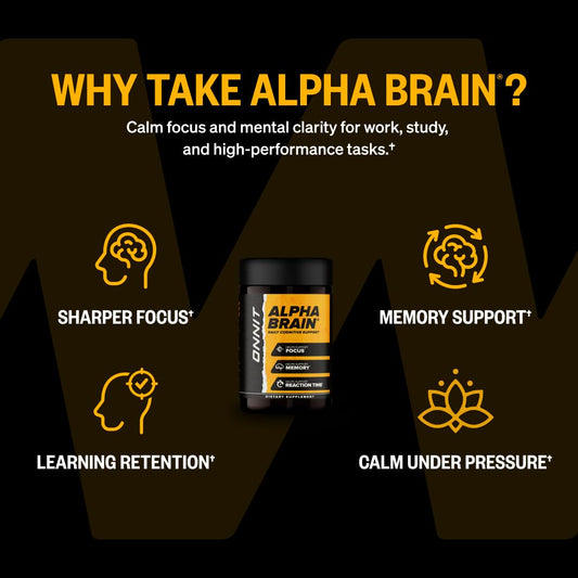ONNIT cápsulas Alpha Brain en mano para medir dosis y facilidad de uso