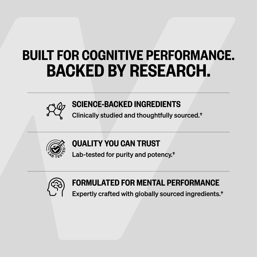 Etiqueta de ONNIT Alpha Brain con lista de ingredientes y garantía IGEN para transparencia