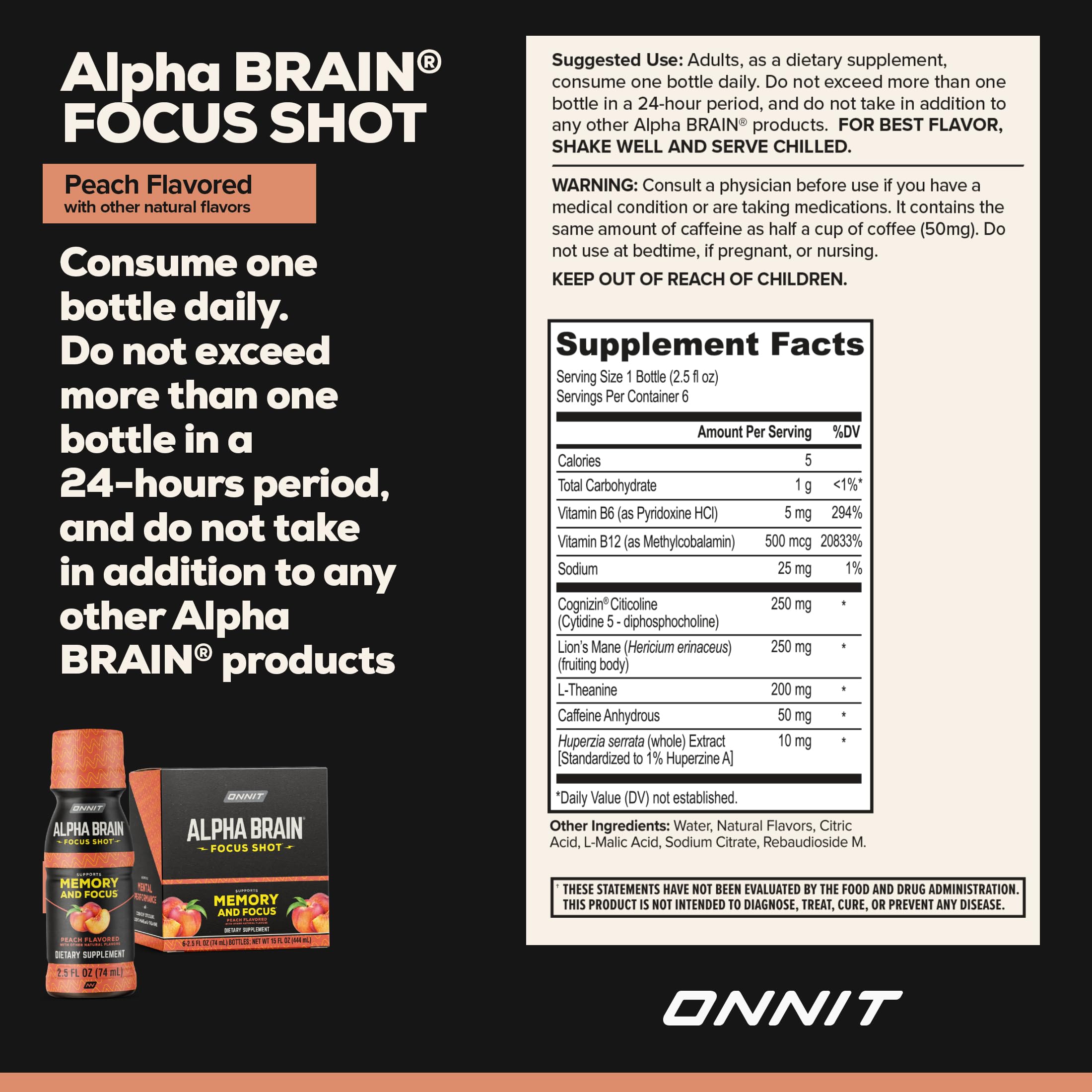 ONNIT etiqueta en primer plano detallando ingredientes y beneficios