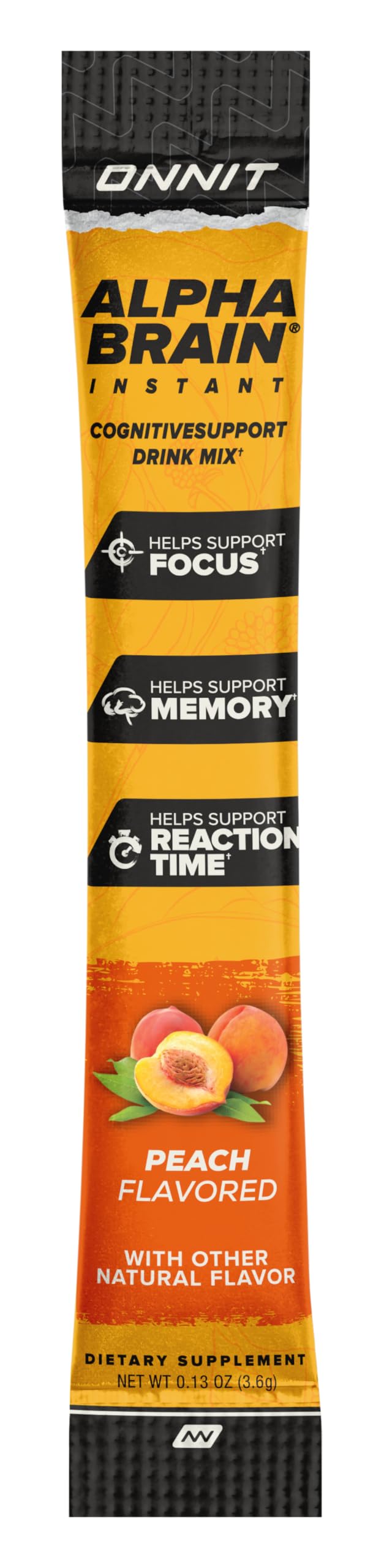 ONNIT Alpha Brain Instant, dispersión en agua, experiencia refrescante para mayor foco.