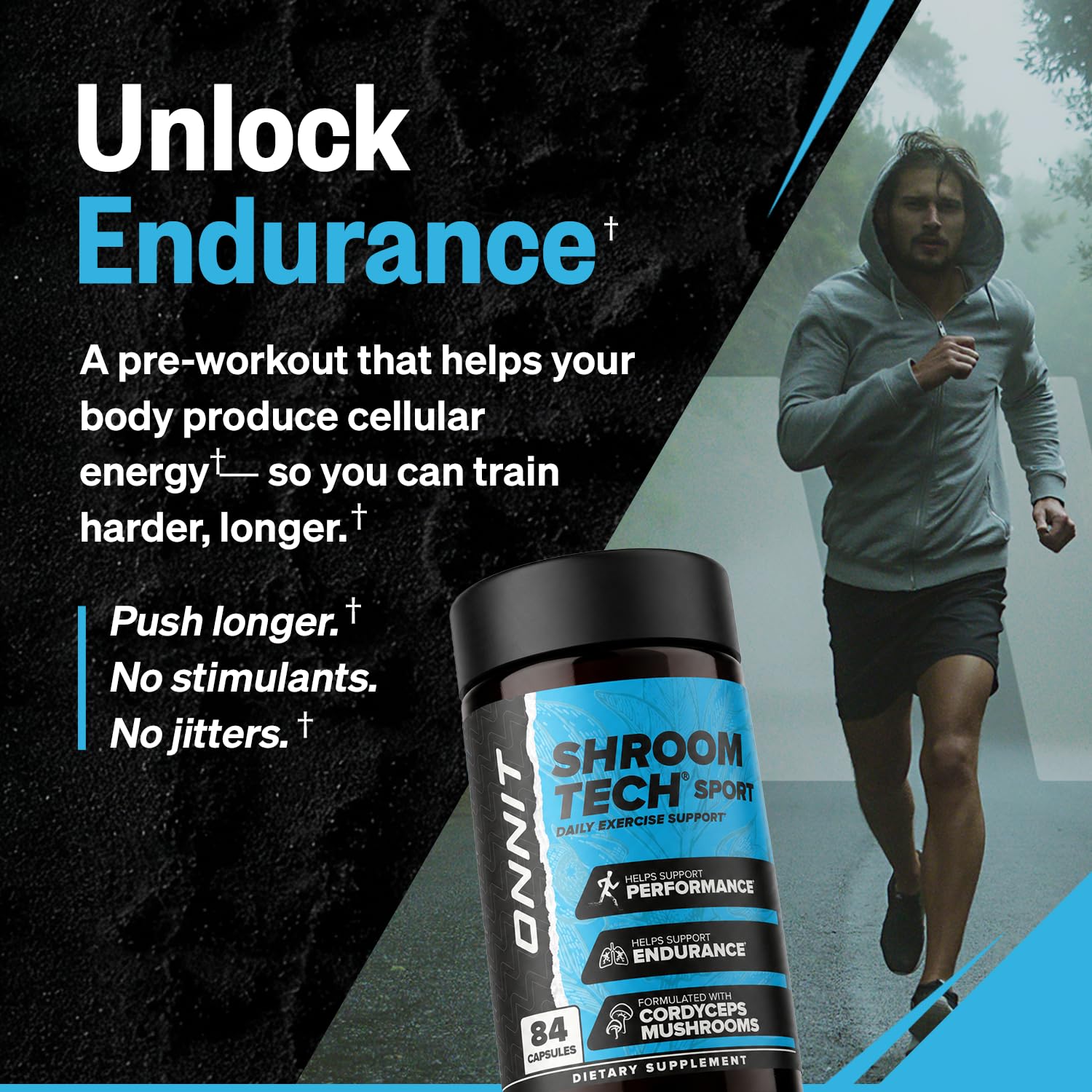 ONNIT cápsulas Shroom Tech SPORT en mano para mostrar dosis práctica