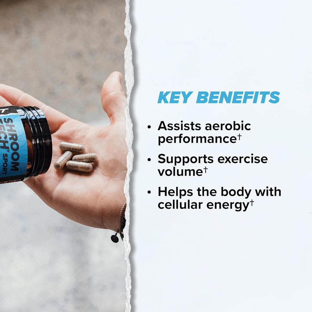 ONNIT Shroom Tech Sport cápsulas: energía corporal para entrenos con enfoque.