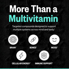 ONNIT Total Human Night Pack sobre mesita en la noche, fomenta relajación y recuperación