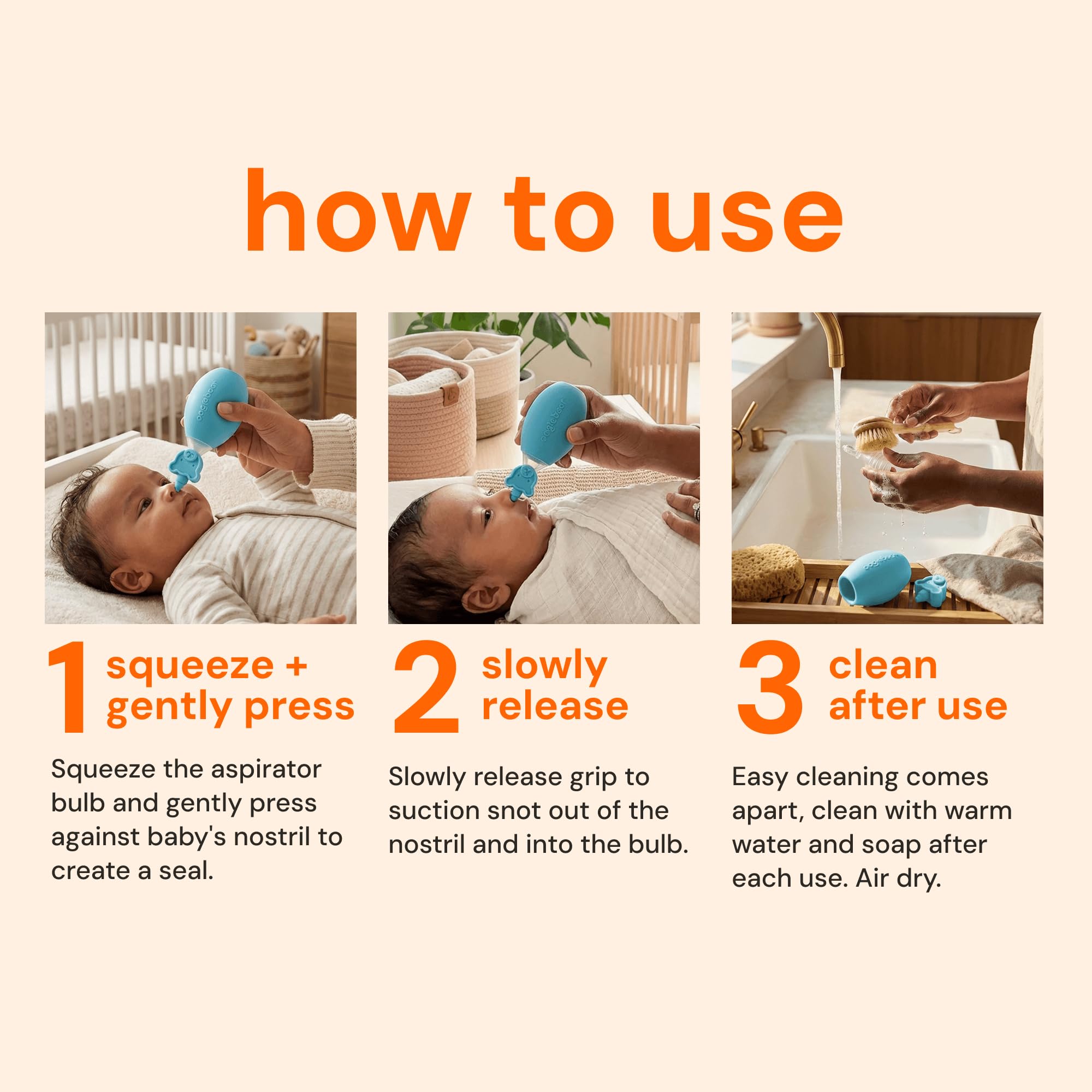 oogiebear caja y etiqueta con instrucciones, clara y fácil de entender